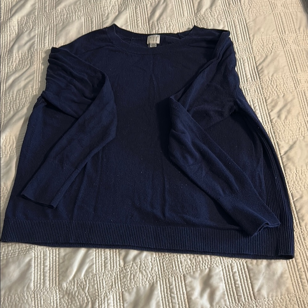 Women's Navy Blue Crew Neck Sweater
